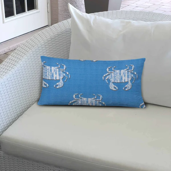 Joita Crabby Indoor Outdoor Soft Royal Pillow Envelope Cover with Insert 24x36 - JOEE2100540B
