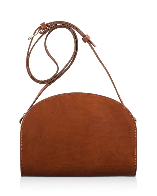 A.P.C. Demi Lune Small Leather Crossbody - Red/Gold