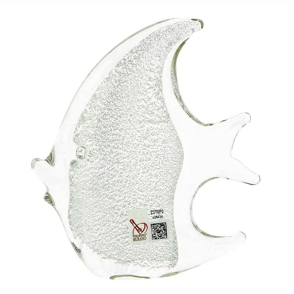 Murano Glass Fish - Sparkling Silver