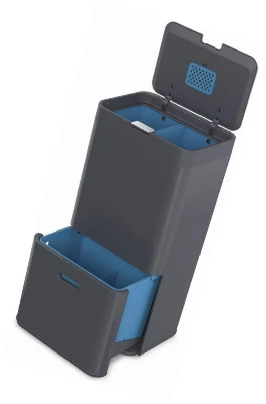 Joseph Joseph 30025 Intelligent Waste Totem Recycle Bin Separation Unit 15 Gallon, 58 LITER Graphite
