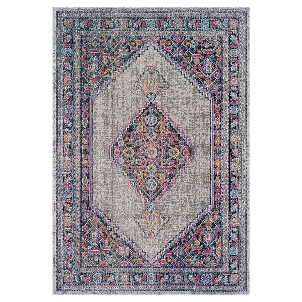 nuLOOM Dortha Vintage Medallion Gray 5& x 7& 5x22 Area Rug