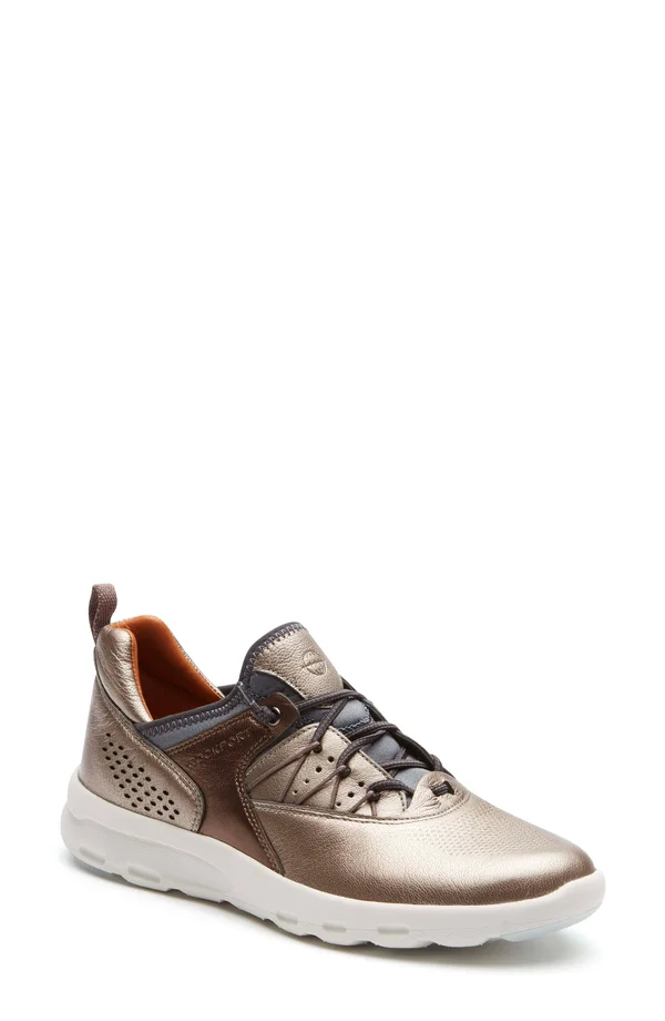 Rockport Women's Let&s Walk Bungee Sneaker - Metallic