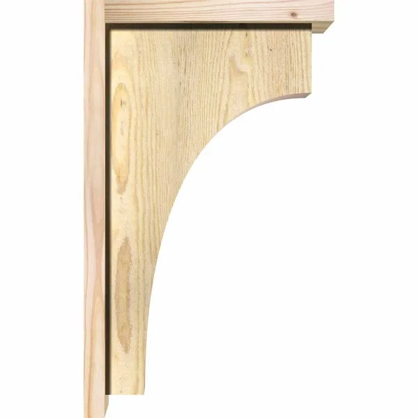 Ekena Millwork COR08X10X14HUN01RDF 8x22W x 10x22D x 14x22H Huntington Rough Sawn Corbel w/Backplate - Douglas Fir