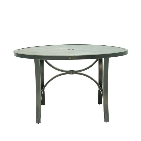 Brazos 48 inch Patio Aluminum Round Dining Table - N/A