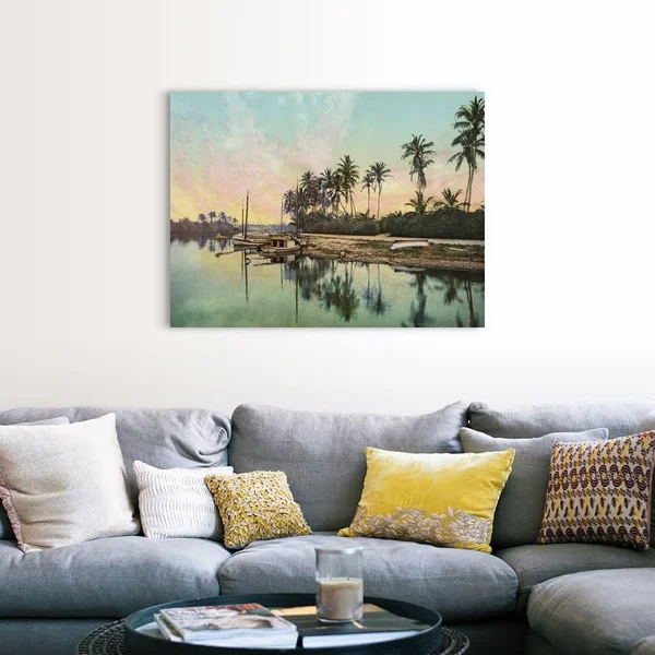 Vintage Photograph of Miami River - Florida, Canvas Wall Art, 48x36, Great Big Canvas