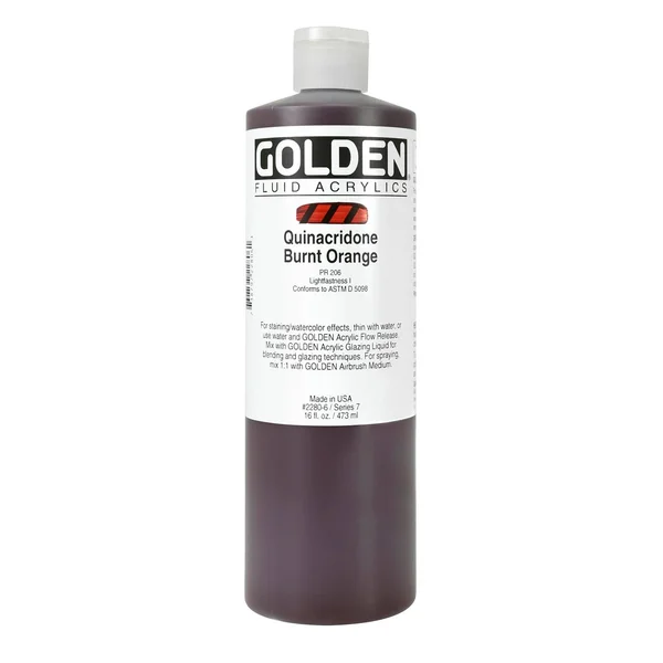Golden Fluid Acrylic Quinacridone Burnt Orange 16 oz