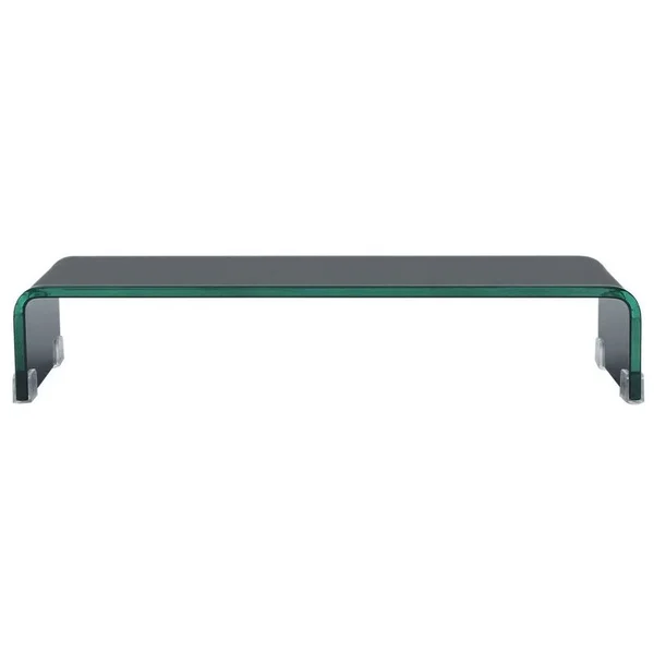 vidaXL TV Stand, Monitor Riser Glass Black 23.6x22x9.8x22x4.3x22