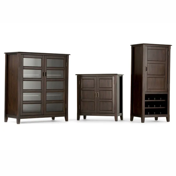 Wyndenhall Portland Solid Wood 30 inch Wide Traditional Low Storage Cabinet - 30x22W x 14x22D x 31x22H - Farmhouse Grey 80914394