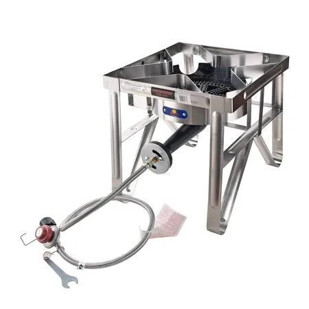 Arc SS4229S Outdoor Propane Burner, 0-20 PSI Adjustable Regulator & Steel Hose, No Assembly Required Stainless Steel Outdoor