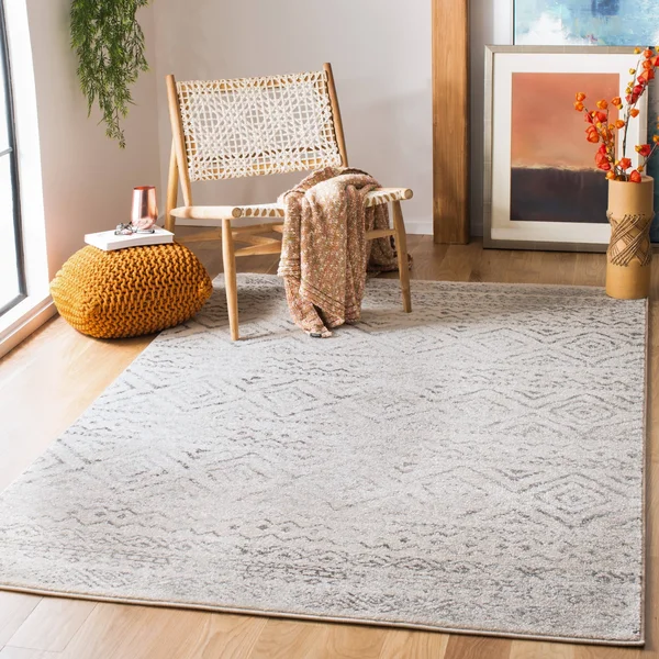 Safavieh Tulum Rug Collection TUL267A - Ivory - Grey - 12& x 18&
