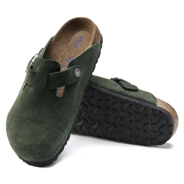 Birkenstock Boston Soft Footbed - Suede Stone Coin, 36, Regular