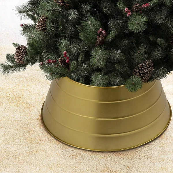 Glitzhome 22x22D Painted Red Metal Tree Collar