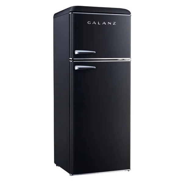Galanz 7.6 cu.ft. Retro Mini Refrigerator with Dual Door and True Freezer in Black