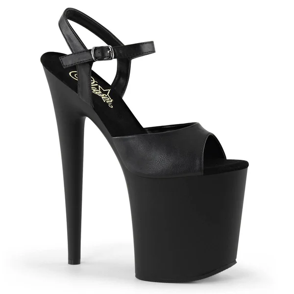 Pleaser FLAMINGO-809 - 8x22 Heel Chrome Ankle Stra - Black/Silver 11