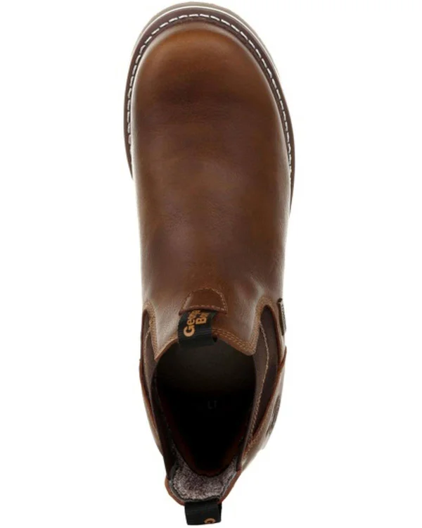 Men's Georgia Boot GB00352 Wedge Waterproof Chelsea Work Boot - Size: 10, Brown