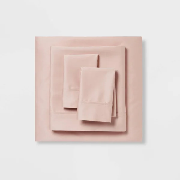 King 400 Thread Count Solid Performance Sheet Set Blush - Threshold