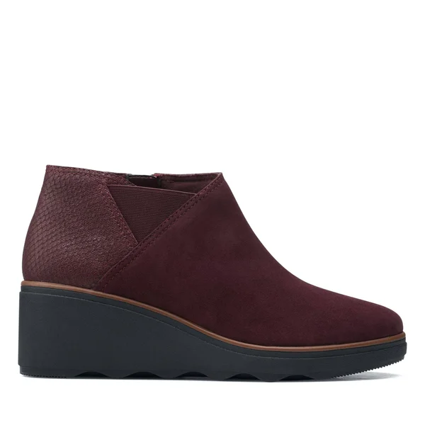 Clarks Mazy Harwich Women's Boots Burgundy Interest Suede Combination : 11 B