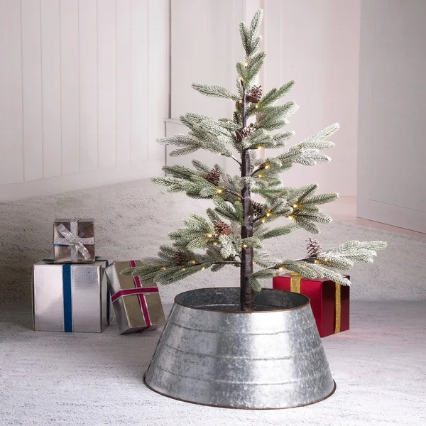 Glitzhome 22x22D Painted Red Metal Tree Collar