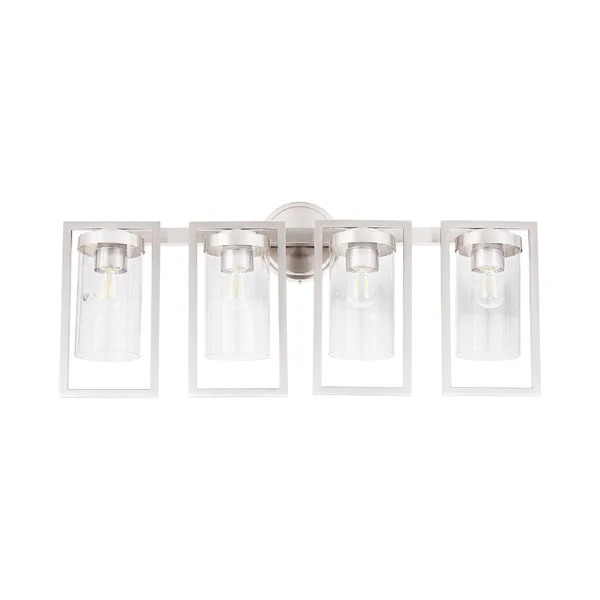 Sunset Lighting F15001-80 Prestige One Light Wall Sconce - in Bright Satin Nickel, Glass, 1 Bulb