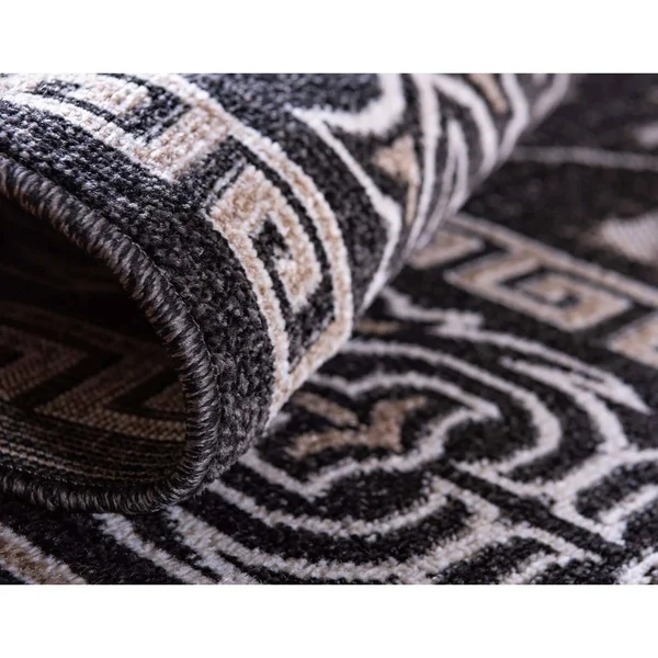 Unique Loom Atlanta Indoor/ Outdoor Area Rug - 8& x 10& Black