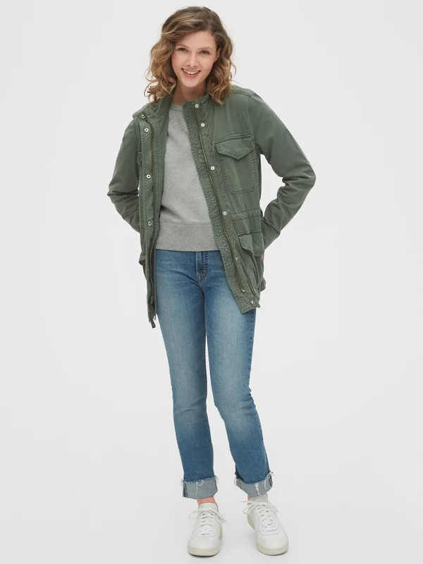Gap Women's Utility Jacket Olive Green Size S