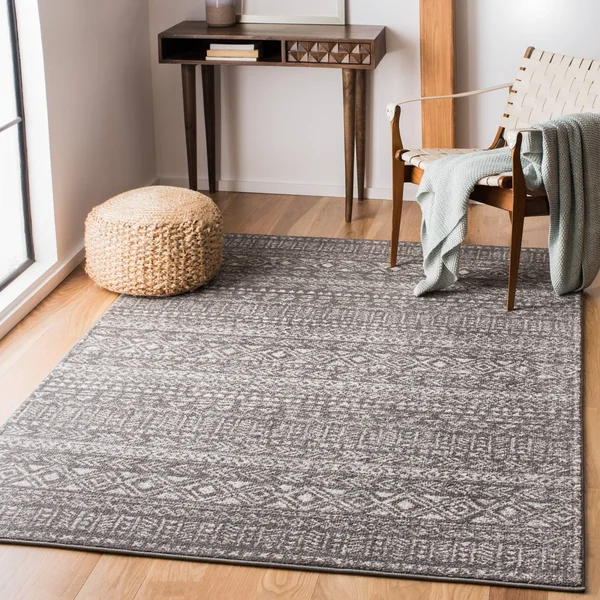 Safavieh Tulum Rug Collection TUL263F - Dark Grey - Ivory - 6&-7x22 x 6&-7x22 Round