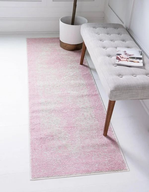 Dover 13 ft Runner Pink Bohemian Area Rug