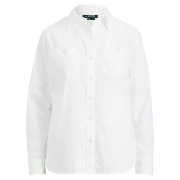 Ralph Lauren Women's Cotton Broadcloth Shirt - Size M in White