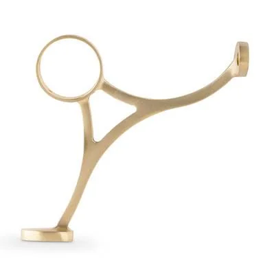 KegWorks Combination Foot Rail Bracket - Satin Brushed Brass - 2x22 OD