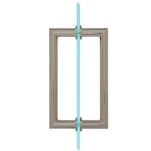 CRL Mt8x8bn Brushed Nickel 8 inch MT Series Round Tubing Mitered Corner Back-to-Back Pull Handle, Silver