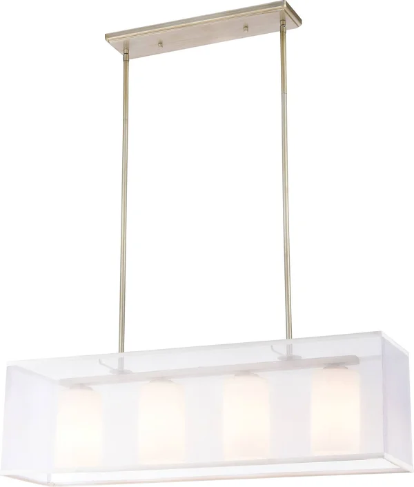 Elk Lighting Diffusion 4-Light Island Light in Aged Silver with Frosted Glass 57038/4