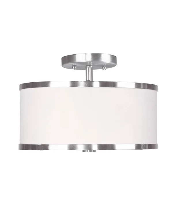 Livex Lighting 6366-91 Park Ridge - 2 Light Semi-Flush Mount Brushed Nickel