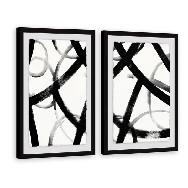 Monochrome Ripple Diptych - Size: 24 inch x 32 inch
