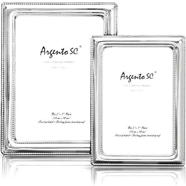 Argento Double Bead Sterling Silver Frame, 4x22 x 6x22 - Silver
