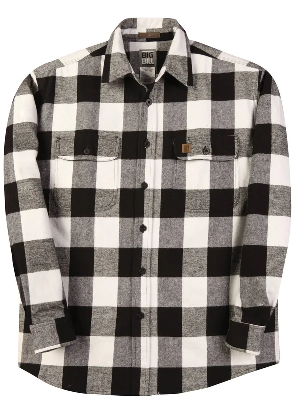 Big Bill Men's Flannel Work Shirt, 121, White