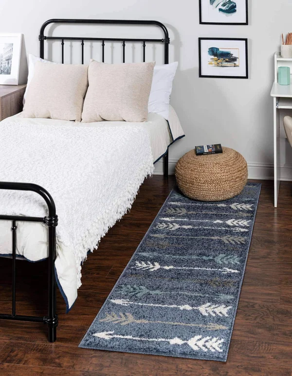 Unique Loom Autumn Arrow Area Rug - 2&6 x 10& Runner - Blue