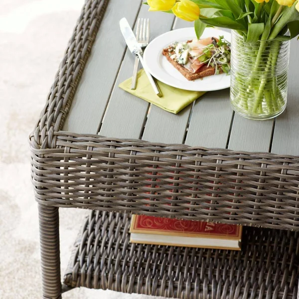 Hampton Bay Cambridge Gray Wicker Outdoor Coffee Table 65-17148G5