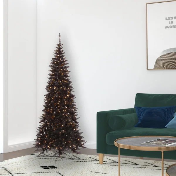 Vickerman 432488 - 6.5& x 34x22 Black Slim Tree with 400 Warm White LED