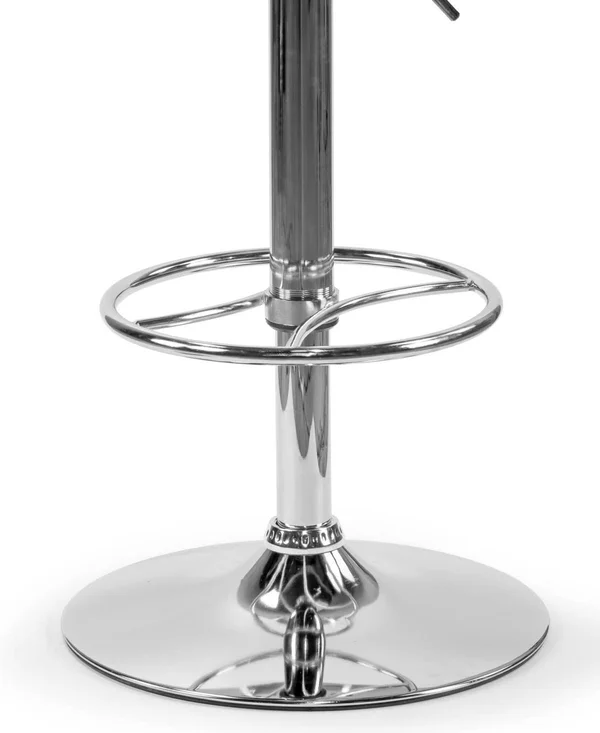 Glamour Home Amada Brown Upholstered Adjustable Height Barstool with Grey Plywood BACK, Silver