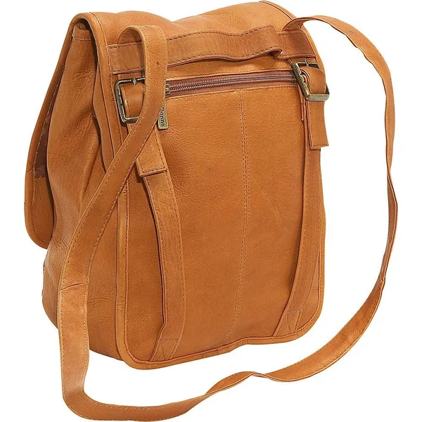 Le Donne Leather Convertible Back Pack Shoulder Bag Cafe, 13 inches x 10 inches x 4 inches