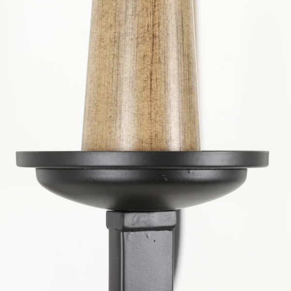 Decor Therapy Rotterdam 6-Light Black Metal and Wood Effect Pendant - 23.82 x 23.82 x 21.57 in