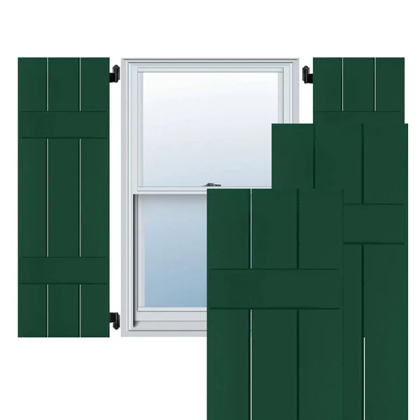 Noralco Industries, Inc. RWB12X026CGP 12x22W x 26x22H Exterior Three Board (2 Batten) Real Wood Pine Board-n-Batten Shutters (Pe