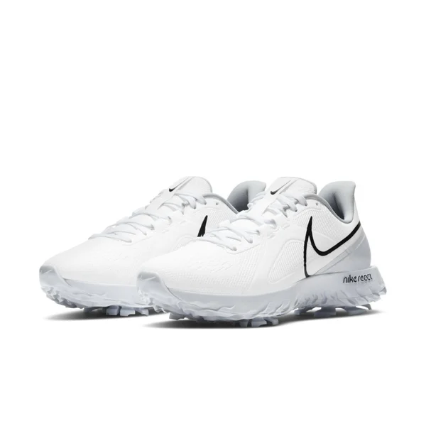 Nike React Infinity Pro Golf Shoes - White/Black/Metallic Platinum