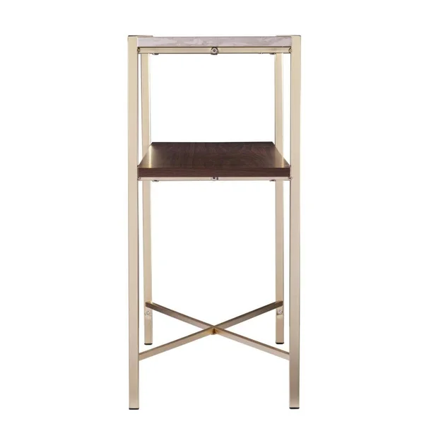 Boston Loft Furnishings Kempta White Faux Travertine Casual Console Table Marble, ATG3094001CK