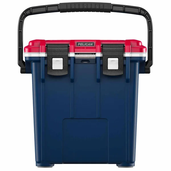 Pelican 20 Quart Elite Cooler, Blue/Red/White