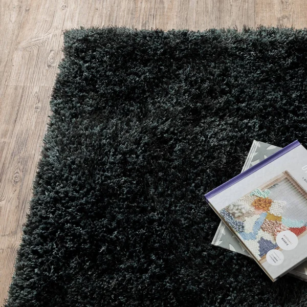 Style Haven Indoor Teal Shag Area Rug - Size: 5& x 7&, Blue