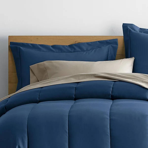 Company Cotton Wrinkle-Free Sateen Comforter - White - Size Twin, The Company Store