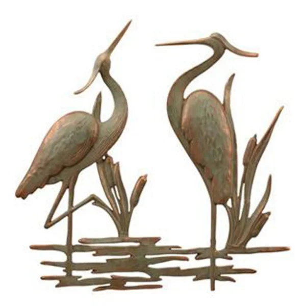 Spi Home Double Garden Heron Wall Plaque