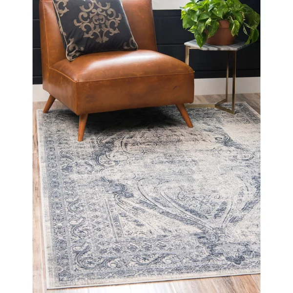 Unique Loom Wilson Chateau Area Rug - 10& x 14& 5 (Dark Blue)