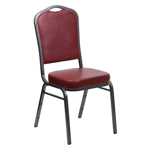 Flash Furniture Hercules Series Crown Back Stacking Banquet Chair - Burgundy Vinyl, Silver Vein